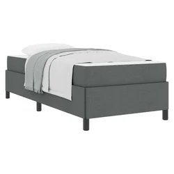 Vidaxl Postelja z vzmetnico Temno siva 90 x 200 cm blago