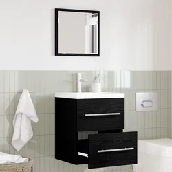 Set namještaja za kupaonicu s ladicama Crna 41 x 38,5 x 48 cm
