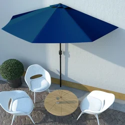 Balkonski suncobran plavi 300 x 155 x 223 cm polukružni