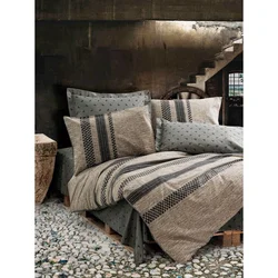 Arlo - Brown BrownBlackGrey Ranforce Super King Quilt Cover Set (EU) (IT)
