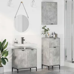 Set namještaja za kupaonicu 3 pcs Beton siva Konstruirano drvo
