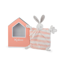 Plišani zeko za maženje Bebe Pastel Doudou Kaloo 20 cm u poklon kutiji za bebe narančasto-krem