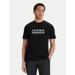 JACK & JONES Majica JCOFUSION  črna / bela