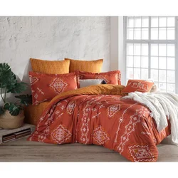 Talas Orange White Ranforce Super King Posteljina Set