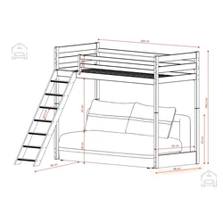 Pograd z dvosedom Savio - 90x200/140x200 cm - cimet