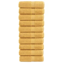 Premium ručnici za goste SOLUND 10 kom. zlatne boje 30x50 cm 600 g/m2