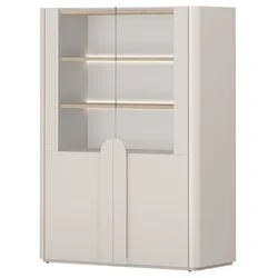 Vitrina Amilio 100 2D - kašmir/hrast naoljeni/ročaji kašmir