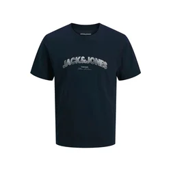 JACK & JONES Majica JJAVERY mornarska / pegasto bela