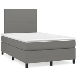 Box spring postelja z vzmetnico temno siva 120x190 cm blago