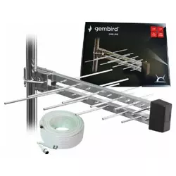 GEMBIRD GMB-20E sa kutijom +15m Antena Loga UHF sa RF-Konektorom,20el,39cm,6dB alu +kabl 15m 781 38938