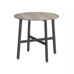 Songmics Okrogla jedilna miza 80x75 cm rjava