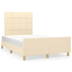 Vidaxl Posteljni okvir brez vzmetnice krem 120x200 cm blago