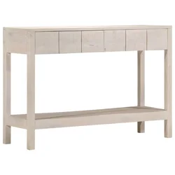 Konzolni stol bijeli 110 x 35 x 75 cm od masivnog drva manga