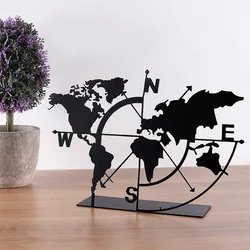 Atelier Del Sofa Dekorativna figura Worl Map, 18x26 cm, 1.5 mm, Crna