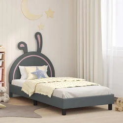 Krevet za djecu s uzglavljem Svjetlosiva 90 x 200 cm PU