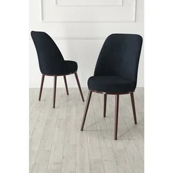Hanah Home set trpezarijskih stolica Jaxe 6 kom, antracit tkanina Babyface, braon metalne noge