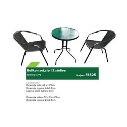 FARM POWERED BY WURTH Balkon set Sto i dve stolice FBS2