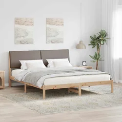 vidaXL Kovinska posteljna konstrukcija Rjava in taupe 200 x 200 cm