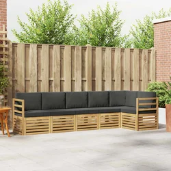 Set vanjskih sofa 6 pcs Bijela i antracit 306 x 128,5 x 73 cm