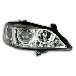 OEM Kristalni farovi Angel Eyes Opel Astra G (98-04), Hrom