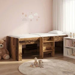 Kreveta za visoko spavanje djece 2 pcs Staro drvo