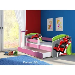 Deciji krevet ACMA II 180x80 F + dusek 6 cm PINK 6
