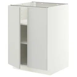 METOD Podni element s policama/2 vrata, bela/Aspudden svetlosiva, 60x60 cm
