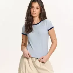 Cropp - Majica s aplikacija - bledoplavo
