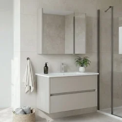 HANAH HOME Kupatilski ormarić sa umivaonikom i ogledalom (2 komada) Arno 85 785