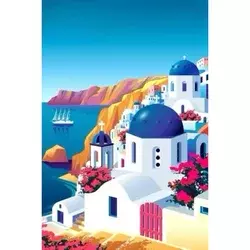 Pingo Ars Dijamantski mozaik Pozdrav sa Santorinija, 20x30 cm