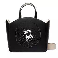 Karl Lagerfeld Ročna torbica IKON CIRCLE  črna / bela