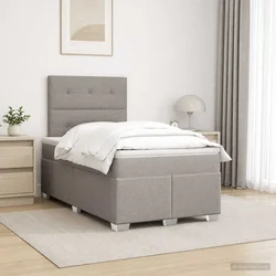 vidaXL Postelja boxspring z vzmetnico Taupe 120 x 190 cm Blago