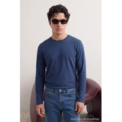 Trendyol muška majica Tedaw25Ts00010, indigo-crna