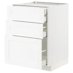 METOD / MAXIMERA Pod.elem.3front/2dnj/1srd/1vis.fiok, bela Enköping/bela im. drveta, 60x60 cm