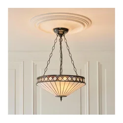 Endon 111870 - Tiffany FARGO luster na lancu, 3xE27/10W/230V, prečnika 41,5 cm