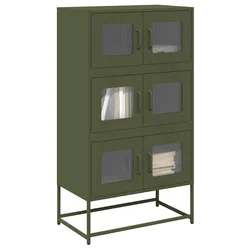 Visoka ploča maslinasto zelena 68x39x123 cm čelik