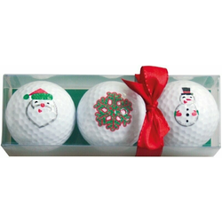 Sportiques Christmas Golfball Santa/Snowlfake/Snowman Gift Box