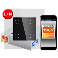 shumee Dotikalno stikalo 4-vezno ZigBee TUYA RTX SH# L+N