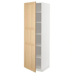 METOD Visoki element s policama, bela/Forsbacka hrastovina, 60x60x200 cm
