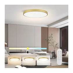 Immax NEO 07312L-LED prigušiva stropna svetiljka SEMPLICI 128W/230V prečnik 100 cm Wi-Fi Tuya zlatna + daljinski upravljač