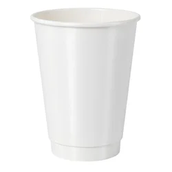 Papirnati lonček, dvostenski, bel, 350 ml, 25 kosov.