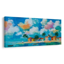 Slika tropski raj s jadrnico - 80x40