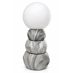 Dekorativna stona lampa sa kuglom SV335, Imitacija mermera, Crna