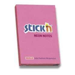 Stickn Notes Neon 76 × 51 mm, 100 listov, roza