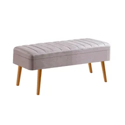 Hanah Home Trpezarijska klupa Vina 0701 110x50x40cm Bež-Siva