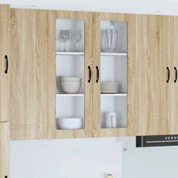 Zidni stakleni ormarić LUCCA Hrast sonoma 80 x 31 x 100 cm