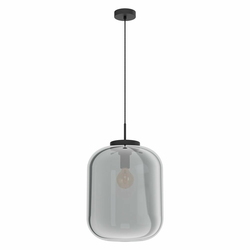 Eglo 39674 - Luster na sajli BULCIAGO 1xE27/40W/230V, prečnik 35 cm, zadimljen
