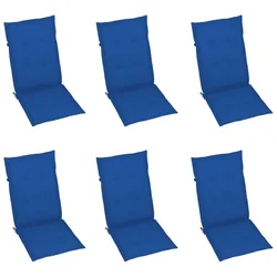 Jastuci za vrtne stolice 6 kom plavi 120 x 50 x 3 cm od tkanine