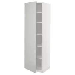 METOD Visoki element s policama, bela/Havstorp svetlosiva, 60x60x200 cm