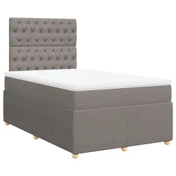 Vidaxl Box spring postelja z vzmetnico taupe 120x200 cm blago